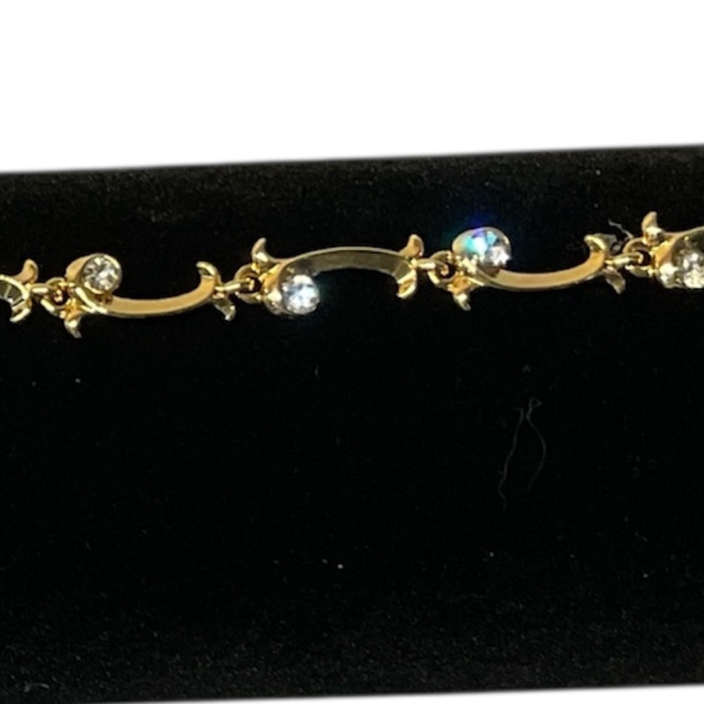 Avon Vine Anklet Bracelet – Gold Tone Rhinestone - Picture 5 of 8